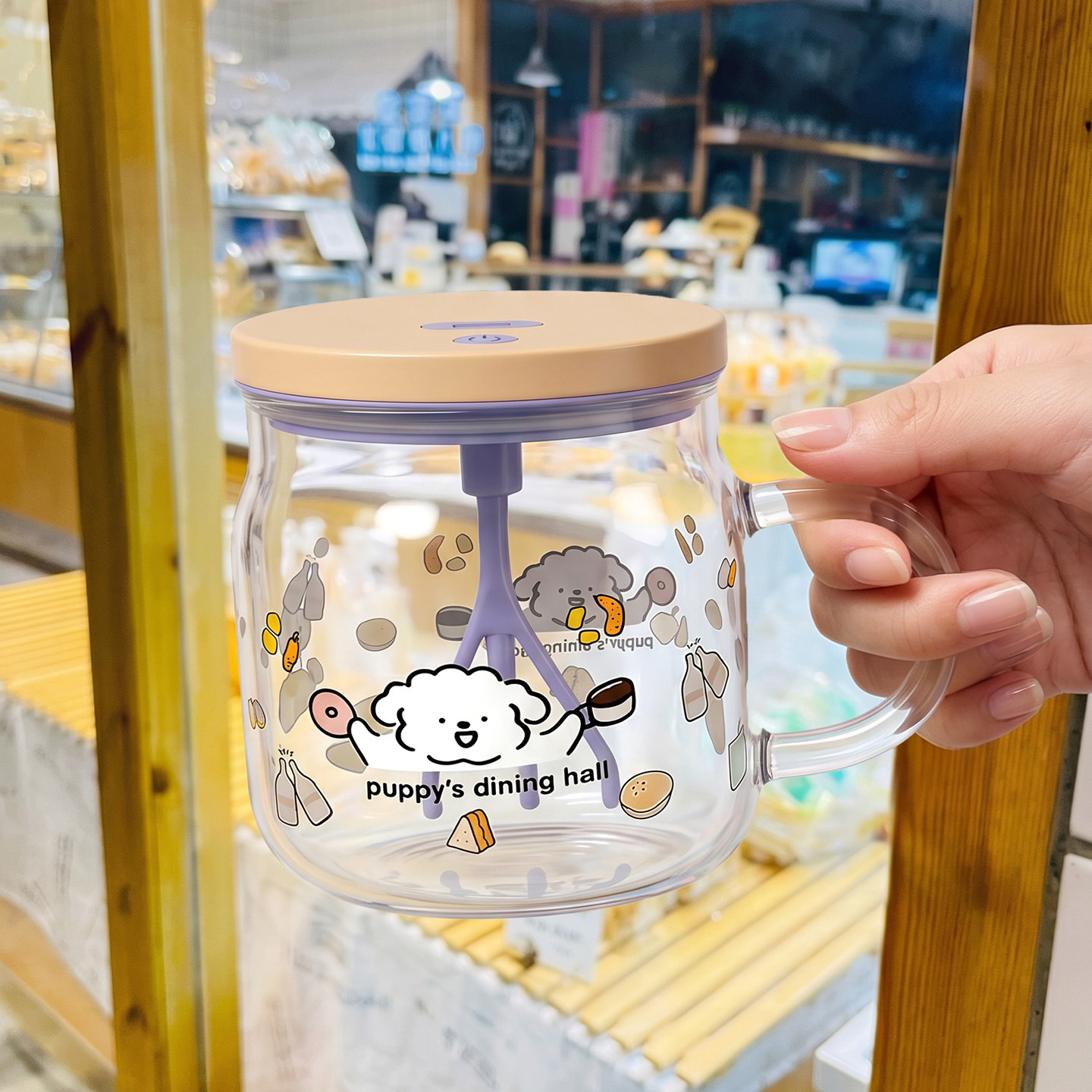 搅拌杯全自动高硼硅玻璃咖啡杯子图片