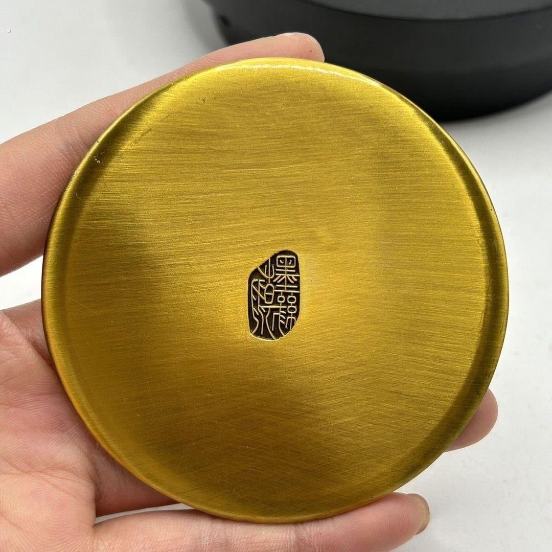 古玩铜器老货全品大清乾隆年制五彩杂项收藏珐琅彩茶杯垫摆件