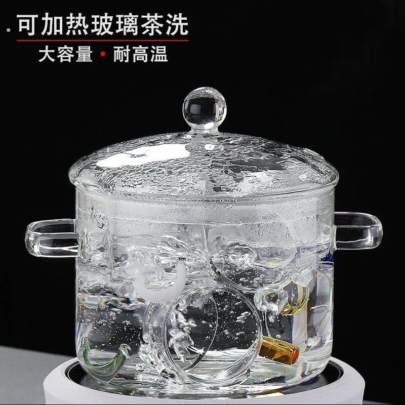 洗茶杯容器皿黑晶炉耐热玻璃消毒平底锅大号单独烧水壶煮茶具盆碗
