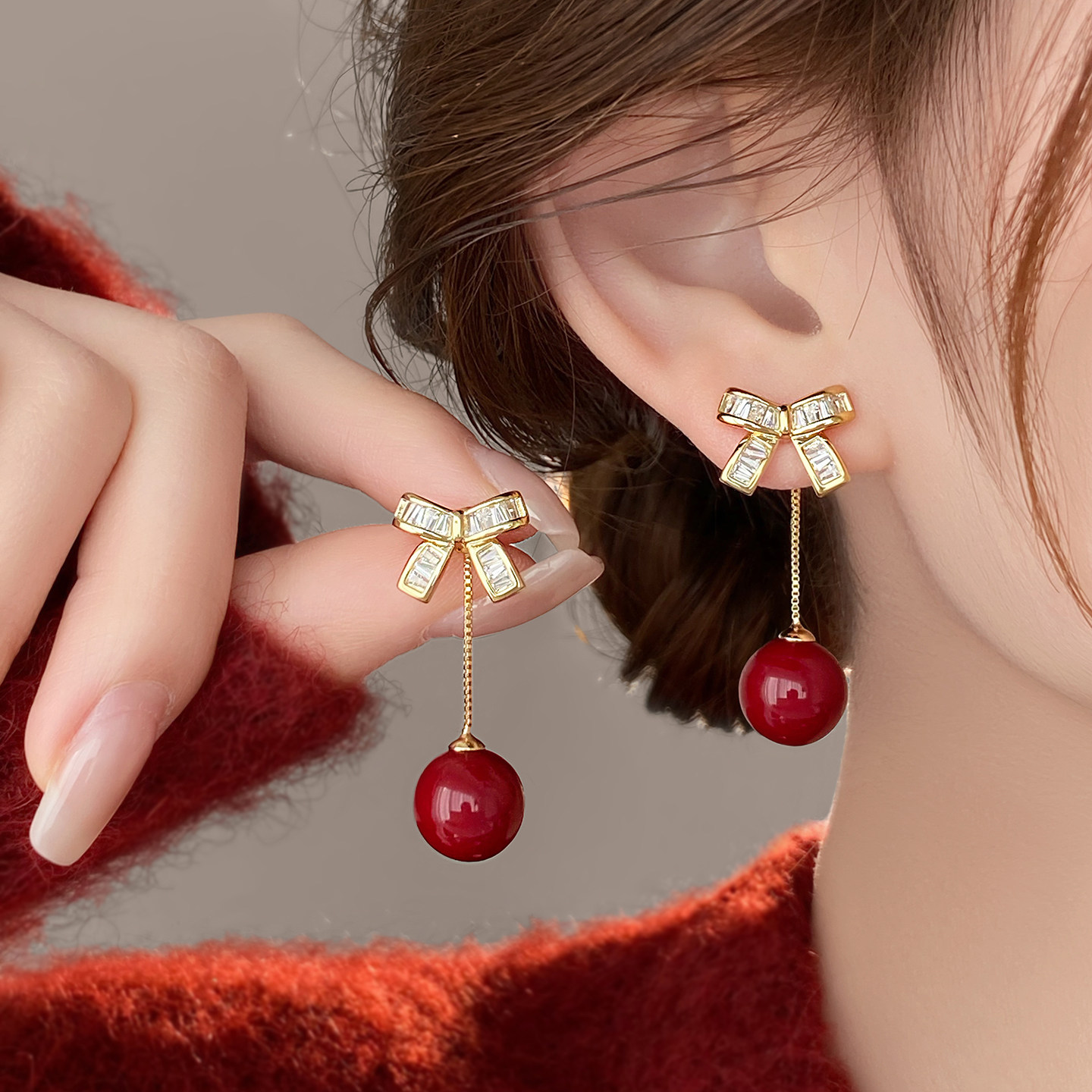 蝴蝶结珍珠耳饰新年喜庆耳钉女独特漂亮耳环2026新款爆款高级感,饰品/流行首饰/时尚饰品新,耳环,淘宝优惠券,粉丝福利购,淘宝优惠卷