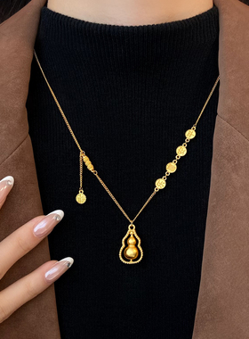 新款新中式葫芦项链平安喜乐吊坠