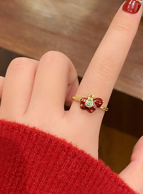 新款小马铜钱戒指简约百搭开口戒