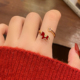 可旋转开口本命年小马新年戒指女指环小众设计食指戒轻奢高级感