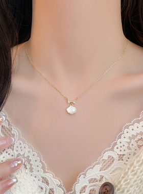 蝴蝶结贝壳项链女2025新款爆款