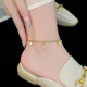 方块脚链女潮ins小众设计双层性感不掉色钛钢足链轻奢高级感
