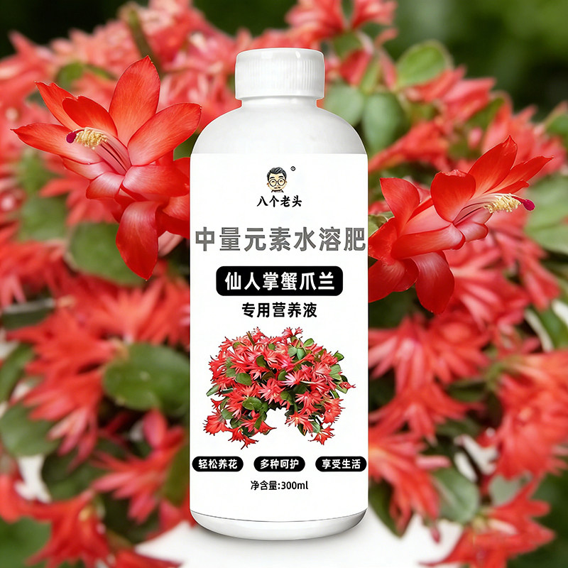 仙人掌蟹爪兰专用营养液300ml植物浓缩水溶肥促花绿植花卉通用肥