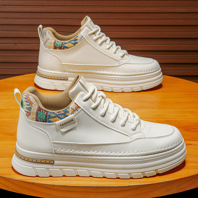 爆款马丁靴男2026新款春季高帮板鞋百搭休闲男士皮面潮流运动鞋子