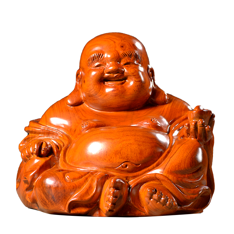 元宝家居客厅红木工艺品弥勒佛像