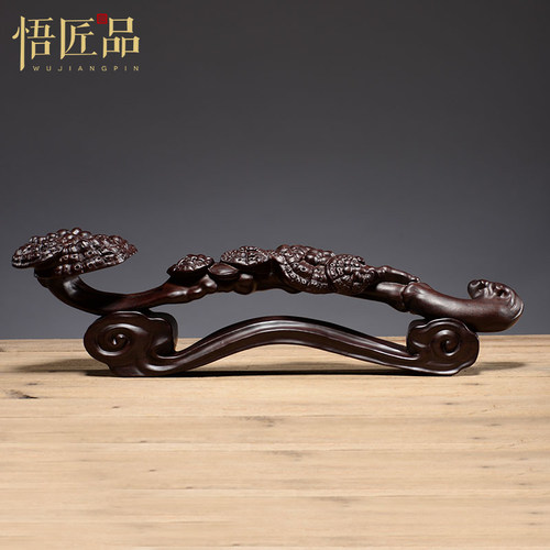 如意摆件灵芝挂件红木玄关工艺品