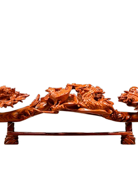 如意龙凤呈祥红木乔迁酒柜工艺品