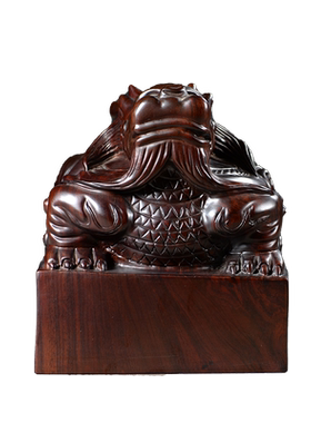 印章乾隆仿古黑檀木雕