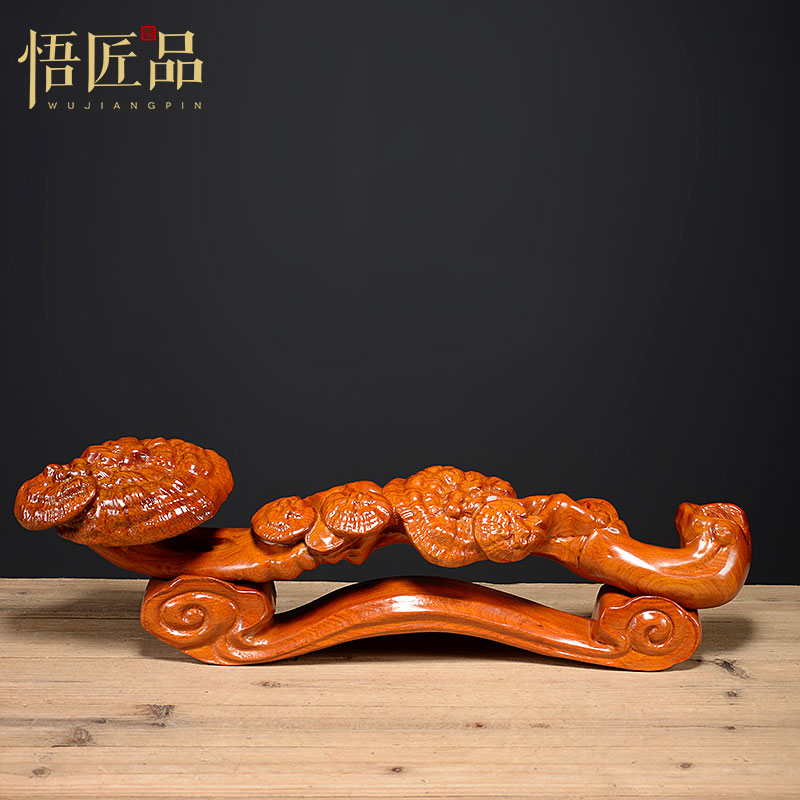 花梨如意红木乔迁酒柜玄关工艺品