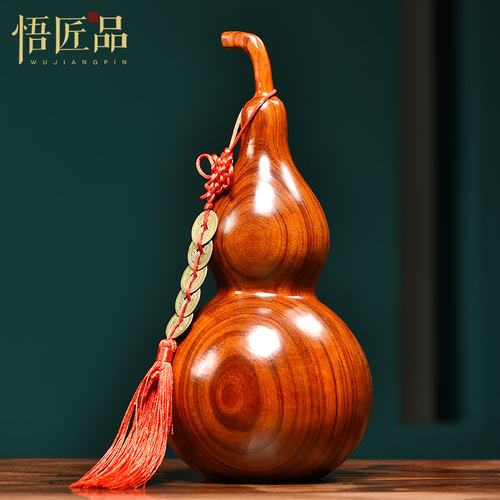 花梨木雕葫芦摆件福禄红木质乔迁