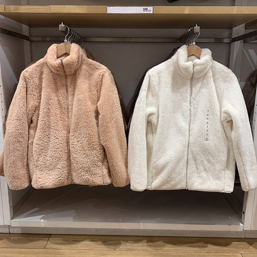 长绒摇粒绒拉链茄克长袖外套