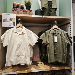 日单2023夏季童装/男童/女童全棉开领短袖衬衫儿童薄外套458344