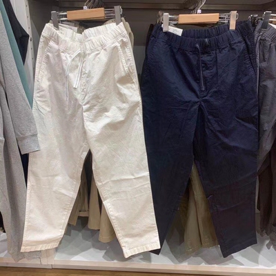 休闲百搭舒适松紧腰九分裤