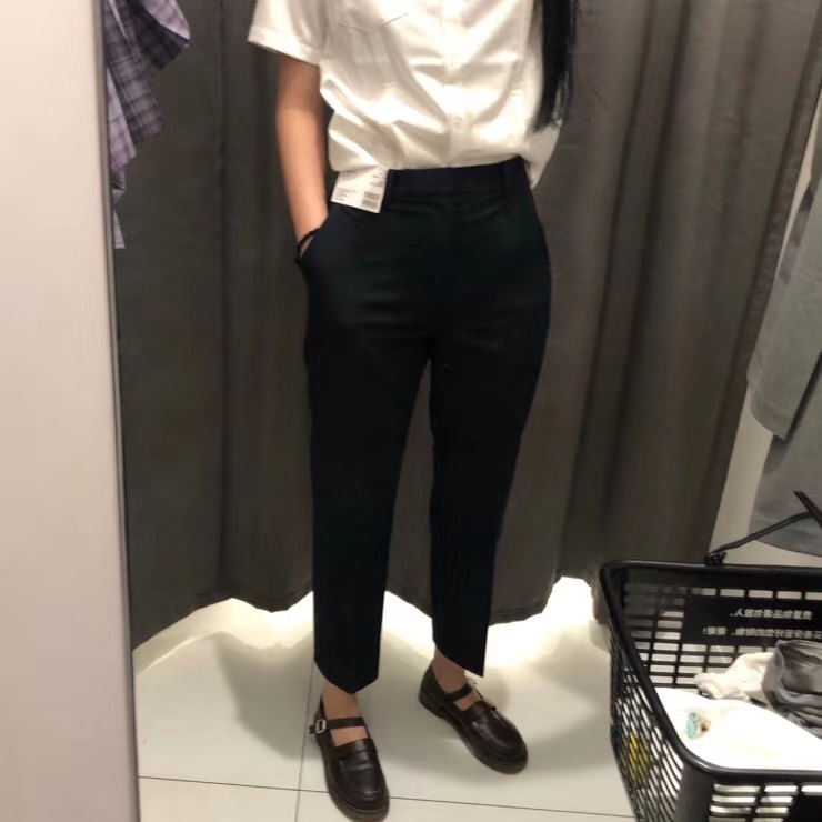 日单秋冬女装时尚百搭弹力九分裤商务休闲长裤女C460310/450606