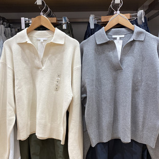 日单女装25春季新款柔滑棉质休闲polo领针织衫毛衣毛衫上衣476548