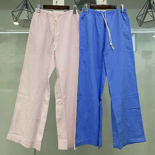 女装麻混纺舒适长裤直筒裤