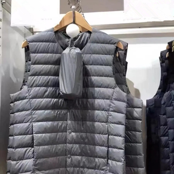 V领轻型薄款保暖马甲羽绒棉背心