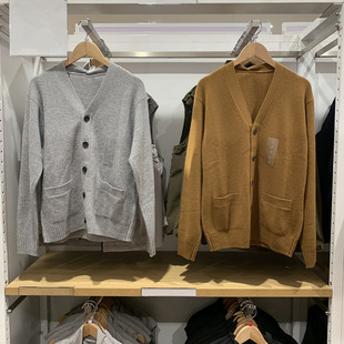 毛衣毛衫 日单男装 柔软绵羊毛V领针织开衫 25秋冬款 外套478547 女装