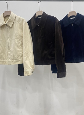 日单女装灯芯绒拉链短茄克外套休闲百搭短款夹克25秋冬新款480100