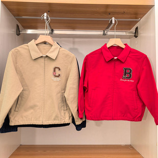 童装/男童/女童针织工装茄克水洗产品外套新年红色夹克上衣484846