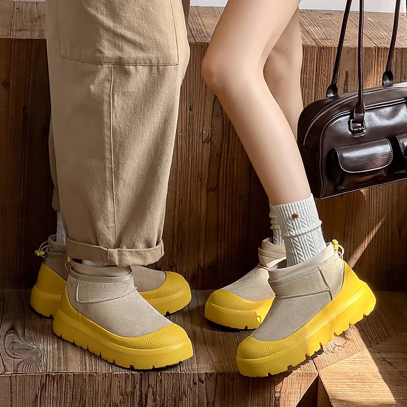 长绒毛男女中帮冬季保暖雪地靴