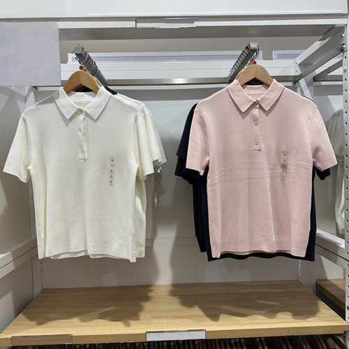 女装棉莫代尔混纺POLO领针织衫