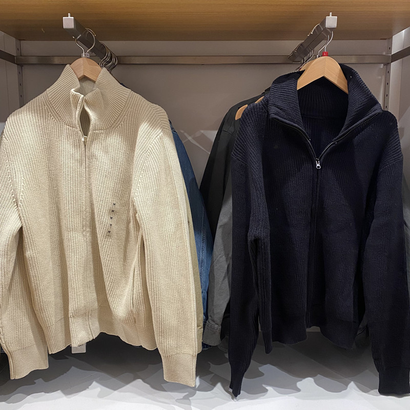 拉链针织开衫外套毛衣