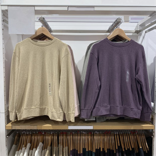 长袖 柔软针织摇粒绒圆领套头衫 抓绒卫衣T恤479609 秋冬款 日单女装