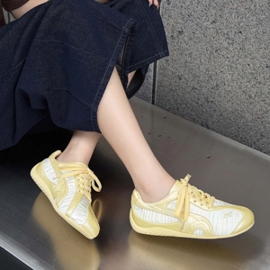 曼三春季新款复古拼色德训鞋女平底百搭休闲运动鞋系带跑步鞋