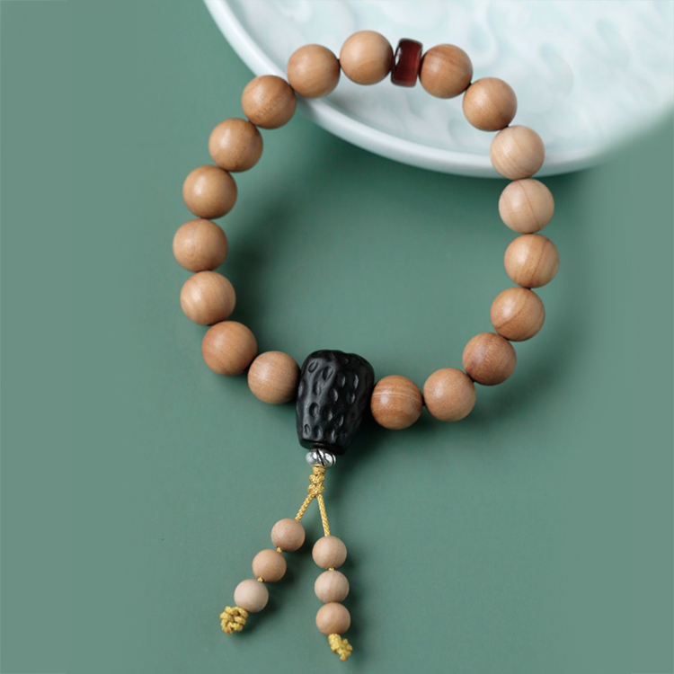 老山檀香佛珠手串奶香天然木香