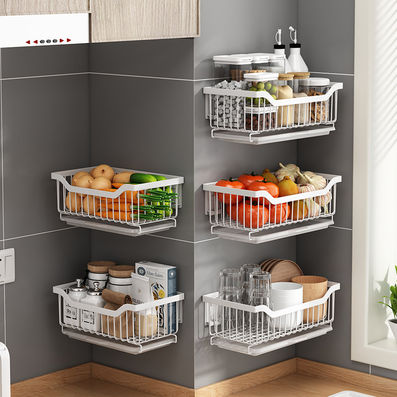 不锈钢厨房蔬菜置物架壁挂墙上免打孔杯子收纳架调料味家用多功能,厨房/烹饪用具,厨房置物架/置物柜/角架,淘宝优惠券,粉丝福利购,淘宝优惠卷