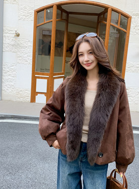 咔立茜美拉德狐狸毛领双面穿派克