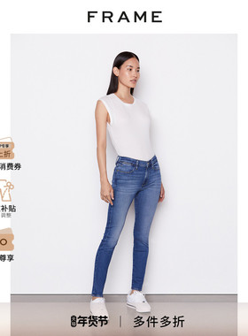 FRAME女高腰紧身高弹牛仔裤LE HIGH SKINNY 女装春季显身材