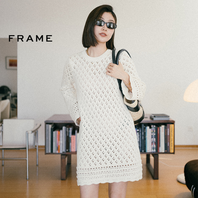 女士针织连衣裙frame圆领