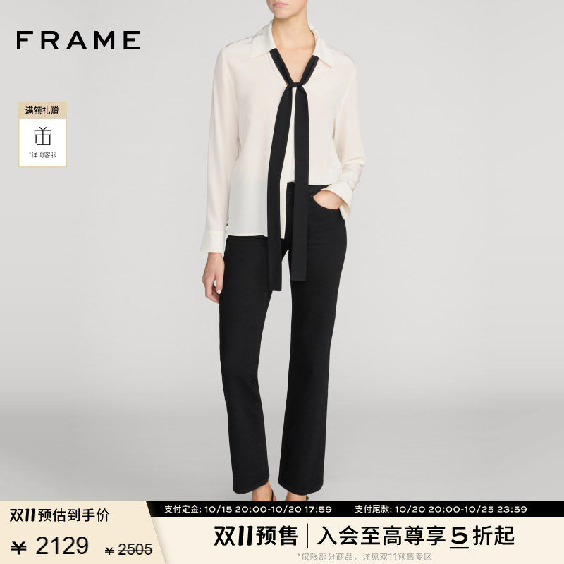 【新品首降】FRAME女士中腰中弹低腰直筒牛仔裤THE CIGARETTE