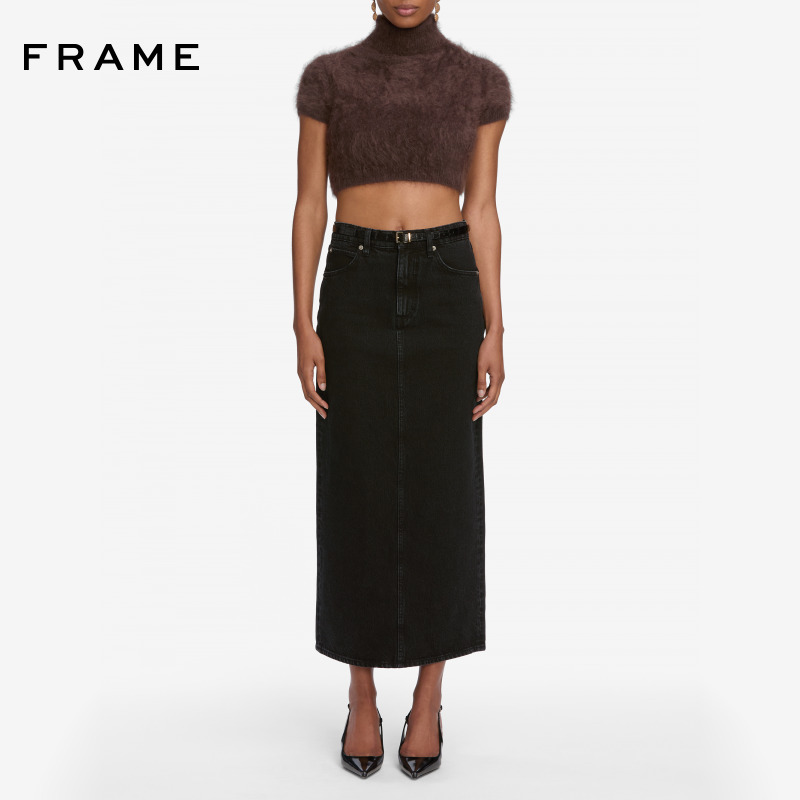 【2025秋季新款】FRAME女士复古通勤时尚百搭高腰牛仔半身裙短裙