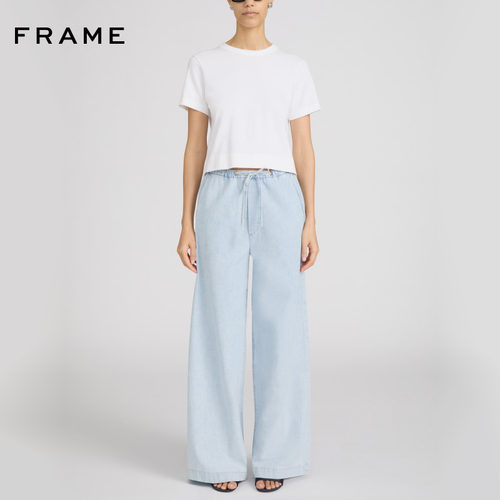 【春夏新品】FRAME女士自然腰中弹阔腿牛仔裤THE OFFSHORE PANT