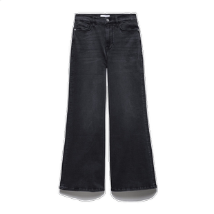 FRAME女灰黑色高腰阔腿牛仔裤LE PIXIE PALAZZO