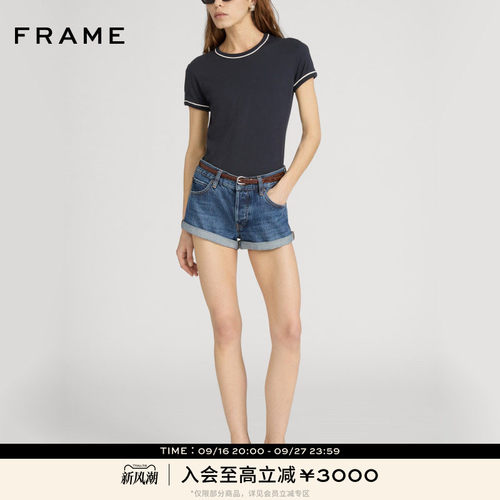 【春夏新品】FRAME女士圆领休闲简约短袖T恤经典基础日常上衣
