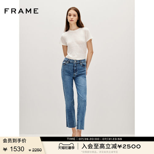 FRAME女士宽松直筒牛仔裤SLEEK STRAIGHT