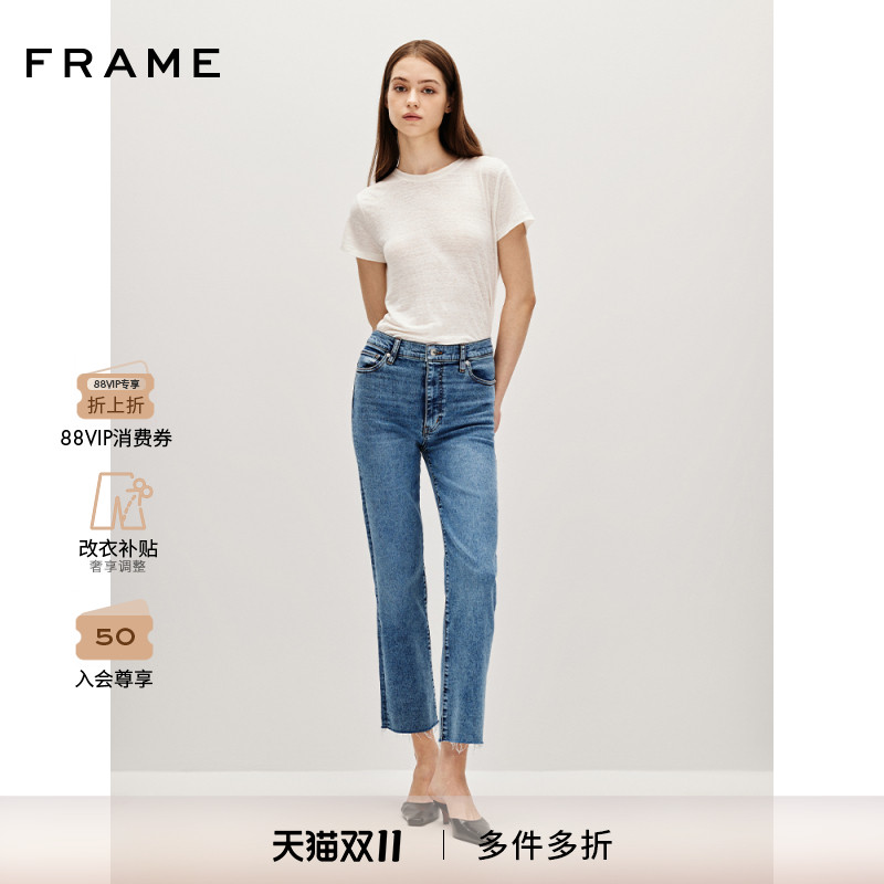 【秋冬新款】FRAME女士宽松直筒牛仔裤SLEEK STRAIGHT