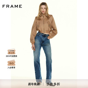 短款 FRAME女士复古宽松立领长袖 夹克外套 2025早秋新款