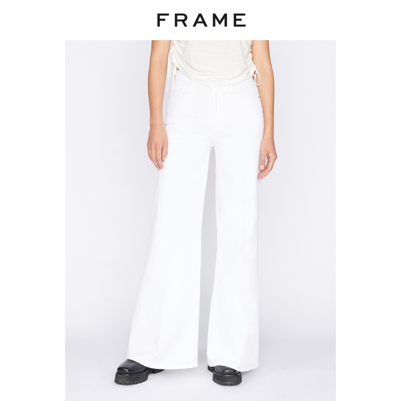 新品高腰阔腿牛仔裤FRAME