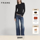 GRAY THE 2026早春新款 FRAME女士低腰阔腿直筒牛仔裤