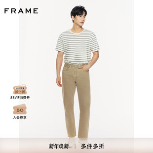 FRAME男士 圆领条纹上衣打底T恤宽松休闲