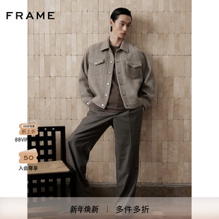复古宽松毛呢翻领外套上衣夹克 FRAME男士 2025秋冬新款