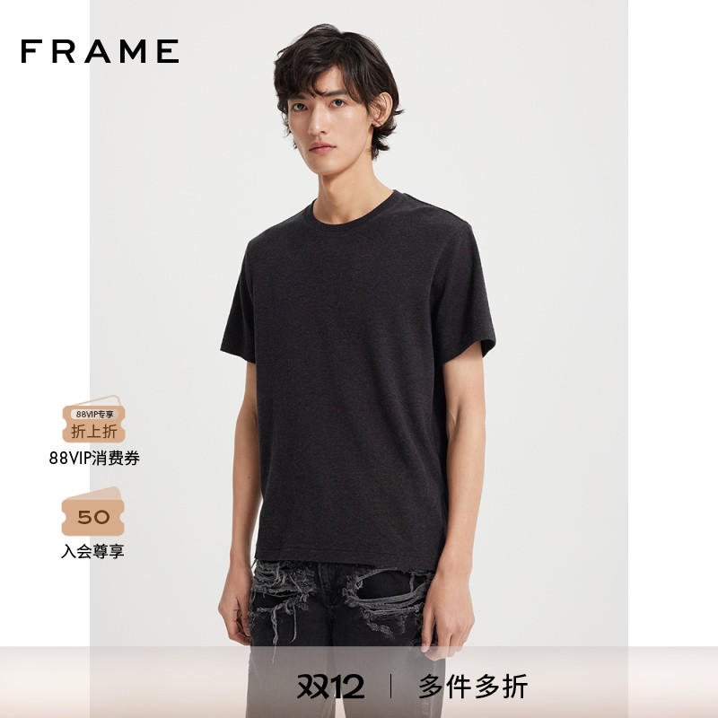 FRAME男士棉圆领短袖T恤DUO FOLD